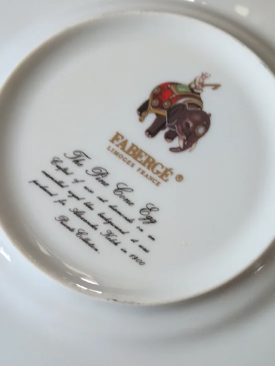 FABERGE I  Limoges French Imperial Egg Collection Pinecone Pattern Salad Plate - Picture 3 of 14